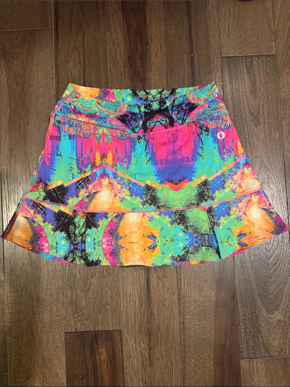 Bright Multicolor Mini Skirt with Abstract Print